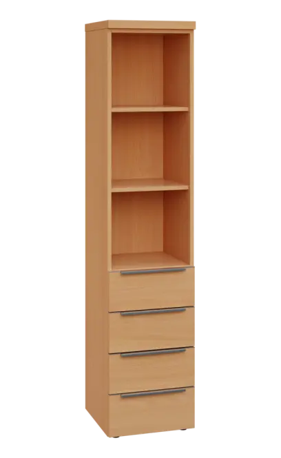 SIN 5 - 44ZN kancelářská skříň, 4-zásuvková/nika, 1820x400x400, buk royal